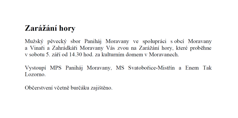 pozvánka